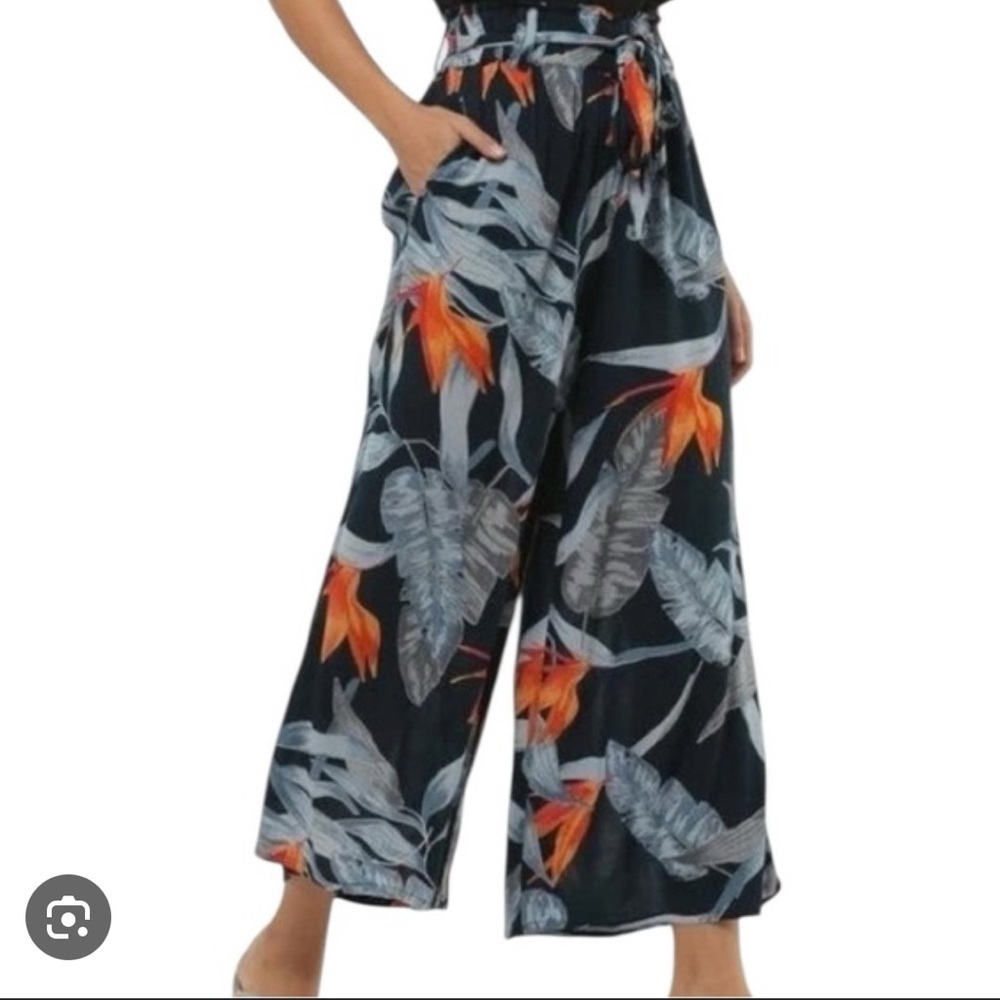Patrons of Peace Black and Orange Wide-Leg Pants